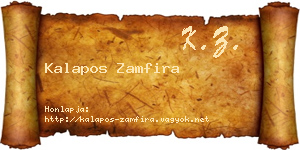 Kalapos Zamfira névjegykártya